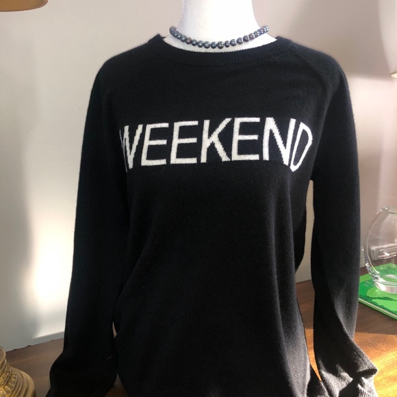 NWT Philosophy Weekend Cashmere Black Sweater Med - Picture 5 of 8